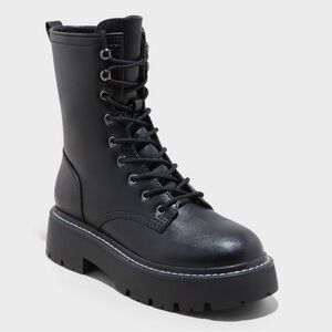 NWT Wild Fable Memory Foam Combat Boots Black